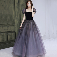 Cute tulle long A line prom dress evening gown - Thumbnail 8