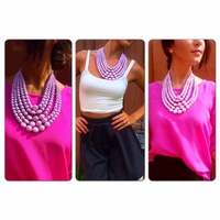 Lilac Dream Beaded Necklace - Thumbnail 2