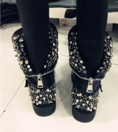 Rivets Autumn Winter Ankle Boots Punk Ladies