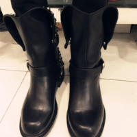 Rivets Autumn Winter Ankle Boots Punk Ladies - Thumbnail 2