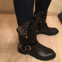Rivets Autumn Winter Ankle Boots Punk Ladies - Thumbnail 4