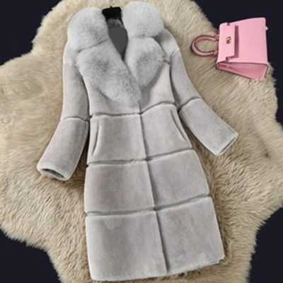 Autumn winter new faux fur wool coat