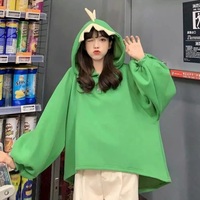Cute 3D Dinosaur Cartoon Costume Loose Fleece Hoodie Jacket Sweatshirt Aesthetic Casual E-Girl Kawaii Korean Japanese Harajuku - Thumbnail 6