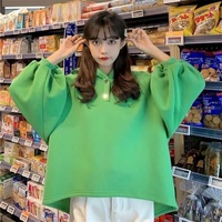 Cute 3D Dinosaur Cartoon Costume Loose Fleece Hoodie Jacket Sweatshirt Aesthetic Casual E-Girl Kawaii Korean Japanese Harajuku - Thumbnail 8