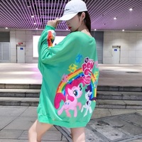Cute Rainbow Colorful Pony Cartoon Print Oversized Sweatshirt Long Sleeve Shirt Pullover Aesthetic Casual E-Girl Kawaii Korean Japanese Harajuku - Thumbnail 3