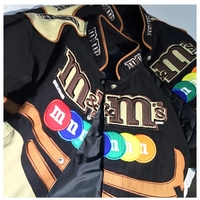 Cute Chocolate Embroidery Patch Retro Oversize Vintage Racer Jackets Long Sleeve Pullover Aesthetic Casual E-Girl Kawaii Korean Japanese Harajuku - Thumbnail 3