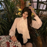  Ladies Shirts Spring Bow Vintage Spring - Thumbnail 1