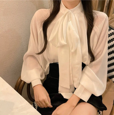  Ladies Shirts Spring Bow Vintage Spring