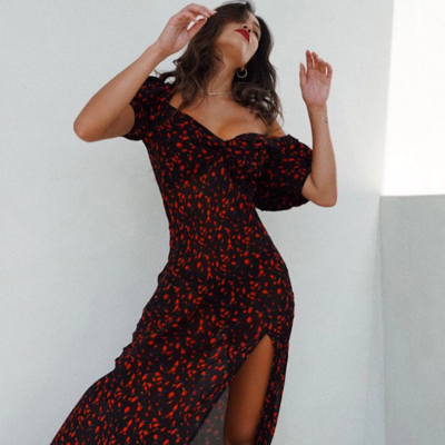 Printing summer dresses women casual