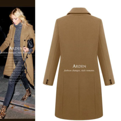Casual effects jackets woolen overcoat elegant