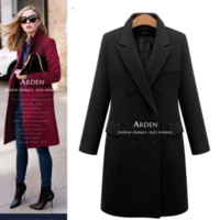 Casual Effects Jackets Woolen Overcoat Elegant - Thumbnail 3