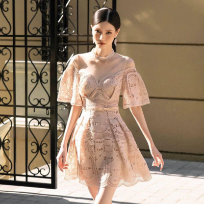  women's new dress lace embroidery hollow  - Thumbnail 2