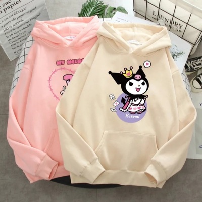 Cute japanese anime cartoon print long sleeve hoodie 