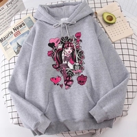 Cute Girl Monster Cartoon Print Long Sleeve Hoodie Sweater Sweatshirt Pullover Aesthetic Casual Summer E-Girl Kawaii Korean Japanese Harajuku - Thumbnail 3