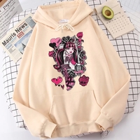 Cute Girl Monster Cartoon Print Long Sleeve Hoodie Sweater Sweatshirt Pullover Aesthetic Casual Summer E-Girl Kawaii Korean Japanese Harajuku - Thumbnail 4