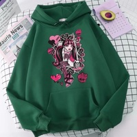 Cute Girl Monster Cartoon Print Long Sleeve Hoodie Sweater Sweatshirt Pullover Aesthetic Casual Summer E-Girl Kawaii Korean Japanese Harajuku - Thumbnail 5