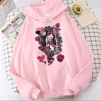 Cute Girl Monster Cartoon Print Long Sleeve Hoodie Sweater Sweatshirt Pullover Aesthetic Casual Summer E-Girl Kawaii Korean Japanese Harajuku - Thumbnail 6