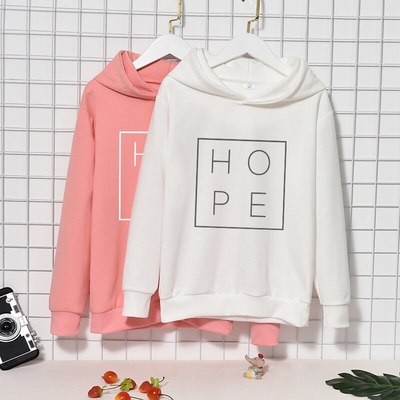  Cotton Tops HOPE Letter Print Pullovers