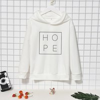  Cotton Tops HOPE Letter Print Pullovers - Thumbnail 1