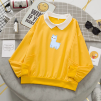  Long Sleeve Sweatshirt Blue Fashion Hoodie - Thumbnail 2