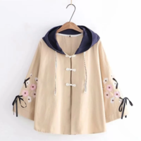 Long Sleeve Pullover Femme Cartoon Flowers - Thumbnail 2