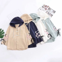 Long Sleeve Pullover Femme Cartoon Flowers - Thumbnail 1