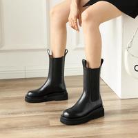 British style chimney short women's boots S-609 - Thumbnail 1