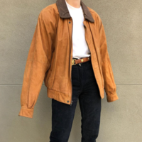 Free Shipping-90s SUEDE JACKET - Thumbnail 2
