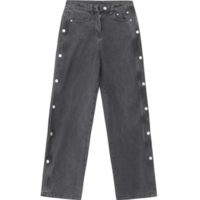 Free Shipping-SIDE BUTTON JEANS - Thumbnail 3