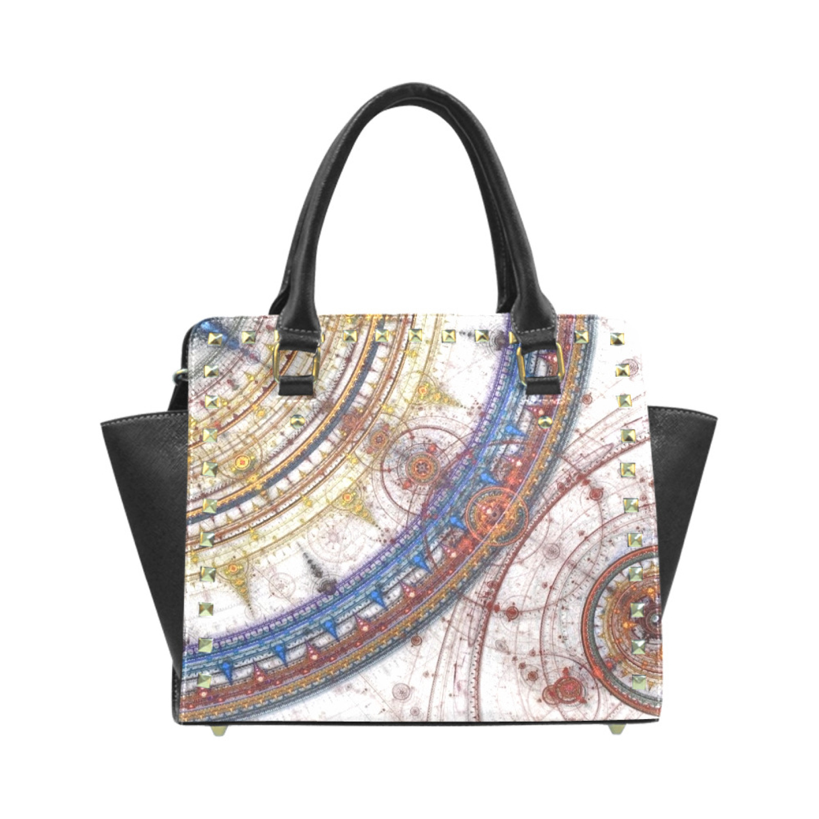 INTERESTPRINT Cat Painting Travel Beach PU Leather Tote Bags INTERESTPRINT Cat Painting Travel Beach PU Leather Tote Bags