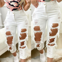 Women'S White Ripped Jeans - Thumbnail 2