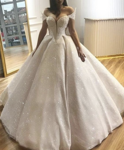 Off the Shoulder Wedding Dresses Bridal Gown YUJ