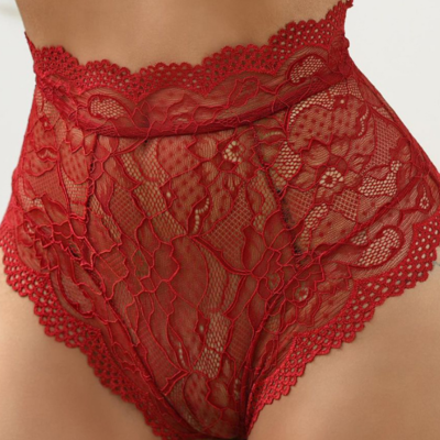 Red lace panties shorts