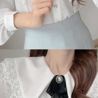 Rhinestone Bowknot Lace Tops Double Collar  - Thumbnail 3