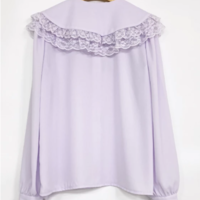 Rhinestone Bowknot Lace Tops Double Collar  - Thumbnail 7