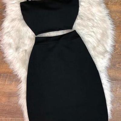 Sexy two piece black prom dress, homecoming dress - Thumbnail 3