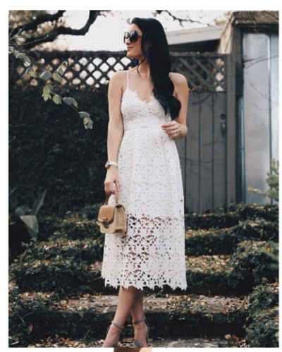 White Color Hollow out Spaghetti Strap
