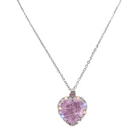 Luxury Sweet Icy Girl Pearl Diamond Heart Pendant Necklace - Thumbnail 5