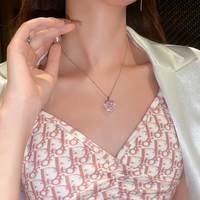 Luxury Sweet Icy Girl Pearl Diamond Heart Pendant Necklace - Thumbnail 7