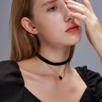 Korean Flannel Sexy Short Necklace For Women - Thumbnail 3
