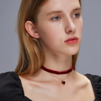 Korean Flannel Sexy Short Necklace For Women - Thumbnail 1