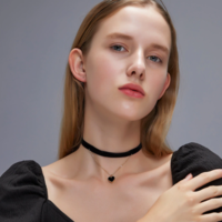Korean Flannel Sexy Short Necklace For Women - Thumbnail 2