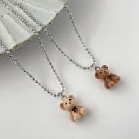Kawaii Funny Plush Bear Pendant Necklace - Thumbnail 1