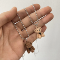 Kawaii Funny Plush Bear Pendant Necklace - Thumbnail 2