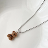 Kawaii Funny Plush Bear Pendant Necklace - Thumbnail 3