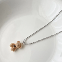 Kawaii Funny Plush Bear Pendant Necklace - Thumbnail 4