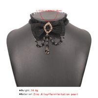 Lace Choker Gothic Statement Necklace - Thumbnail 6