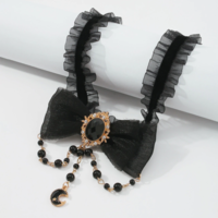 Lace Choker Gothic Statement Necklace - Thumbnail 1