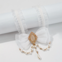 Lace Choker Gothic Statement Necklace - Thumbnail 5
