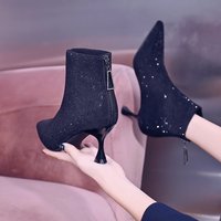 Rhinestone Ankle Boots Women's Autumn - Thumbnail 7